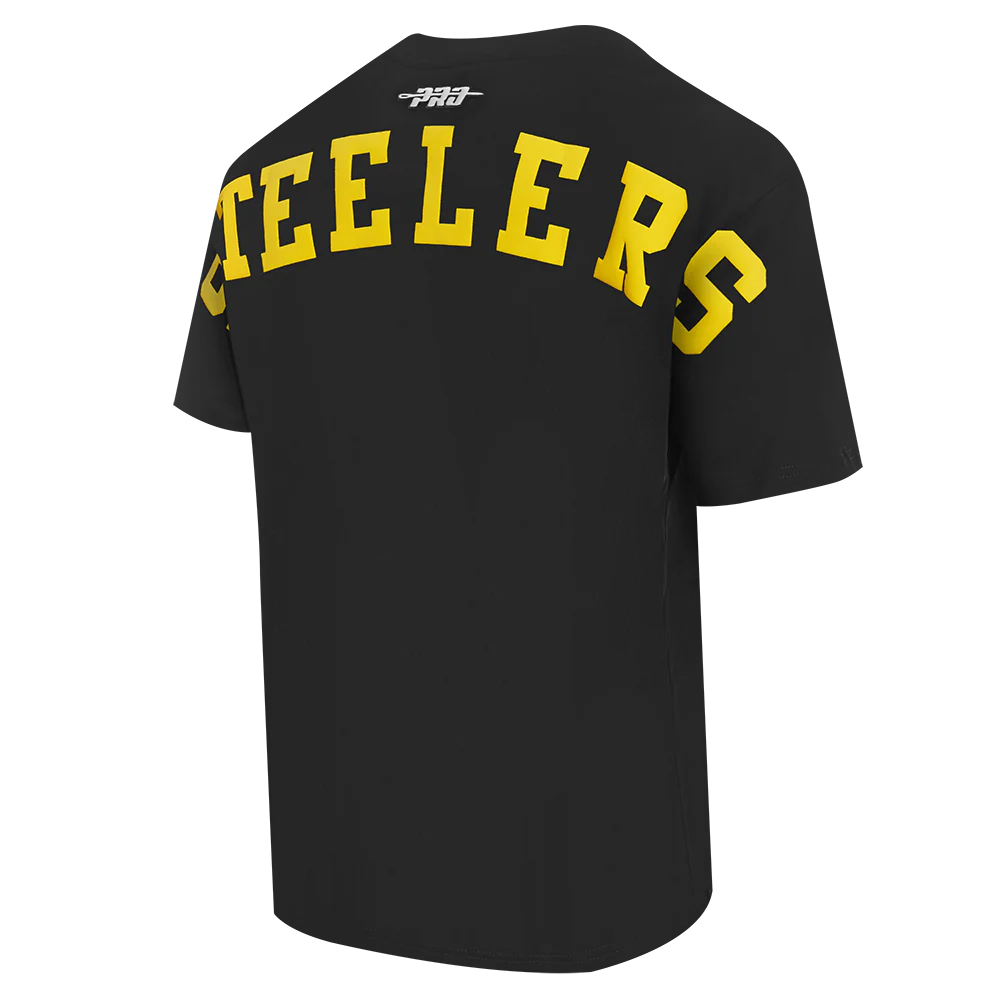 NFL PITTSBURGH STEELERS WINGSPAN MEN'S CJ DROP SHOULDER TEE (BLACK) - Image 6