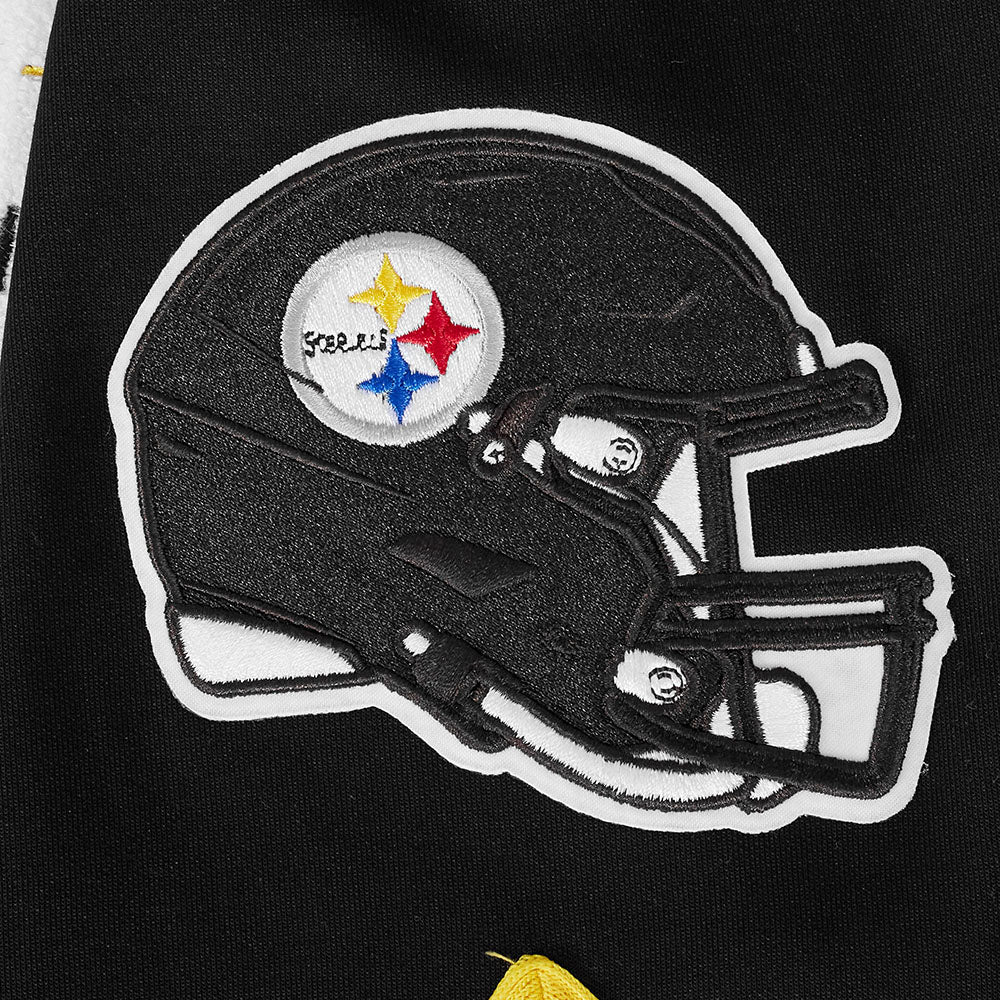 NFL PITTSBURGH STEELERS T.J. WATT #90 CLASSIC MEN'S WARM UP JACKET (BLACK/YELLOW) - Image 5