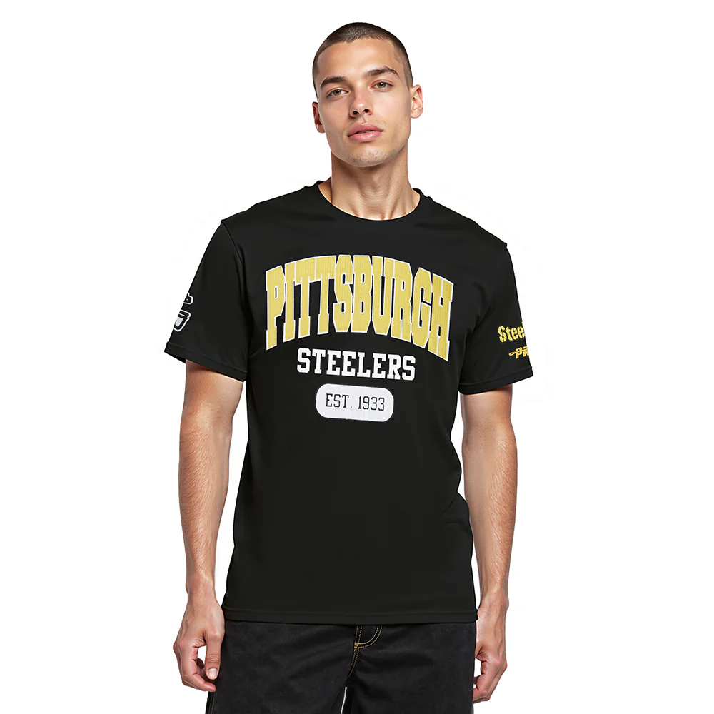 NFL PITTSBURGH STEELERS CITY ARCH MEN'S SJ TEE (BLACK)
