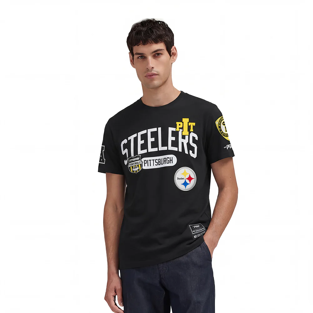 NFL PITTSBURGH STEELERS LETTERMAN MEN'S S/S TEE (BLACK)