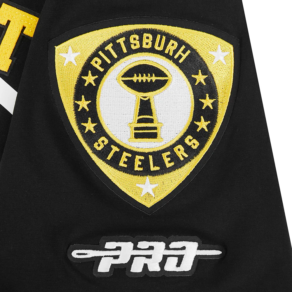 NFL PITTSBURGH STEELERS LETTERMAN MEN'S S/S TEE (BLACK) - Image 7