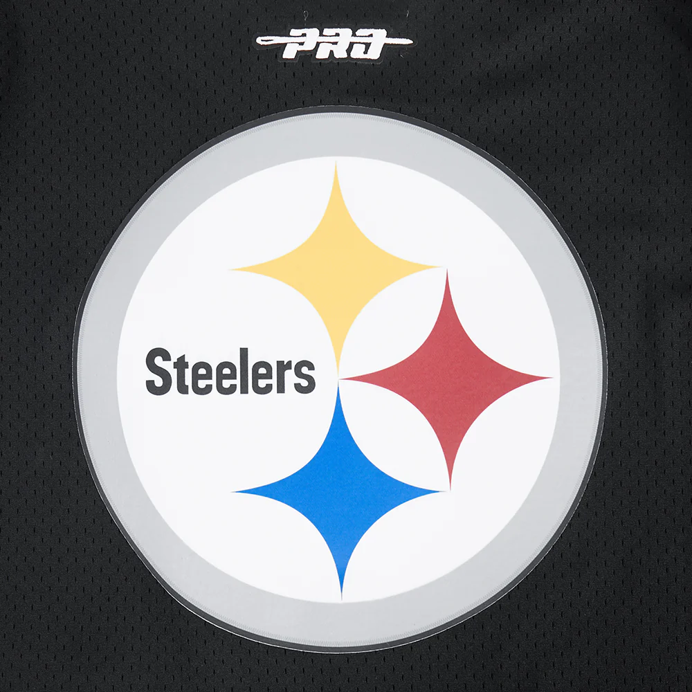 NFL PITTSBURGH STEELERS T.J. WATT #90 CLASSIC MESH PNN MEN'S MESH BUTTON DOWN SHIRT (BLACK/YELLOW) - Image 5
