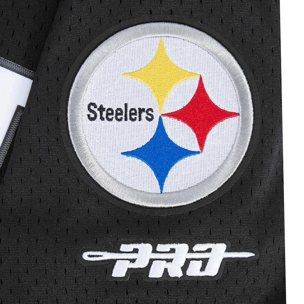 NFL PITTSBURGH STEELERS T.J. WATT #90 CLASSIC MESH PNN MEN'S MESH BUTTON DOWN SHIRT (BLACK/YELLOW) - Image 8