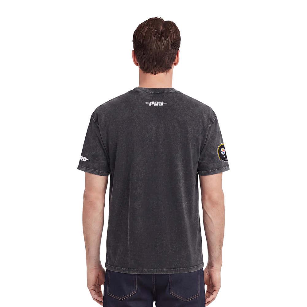 NFL PITTSBURGH STEELERS FIRST TEAM MEN'S S/S TEE (WASHED BLACK) - Image 2