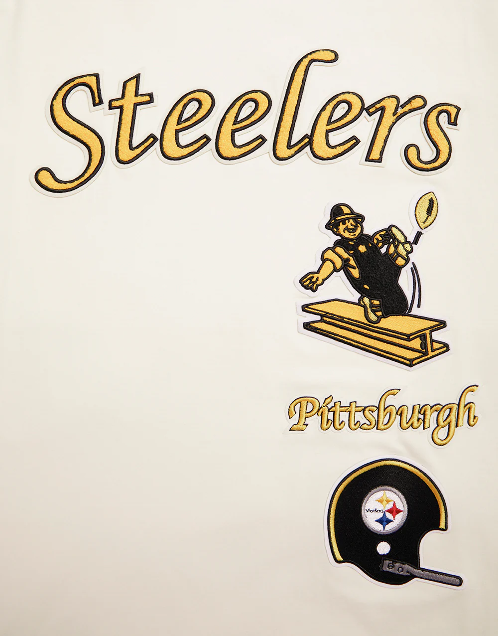 NFL PITTSBURGH STEELERS RETRO CLASSIC MEN'S STRIPED TEE (EGGSHELL/ BLACK) - Image 5