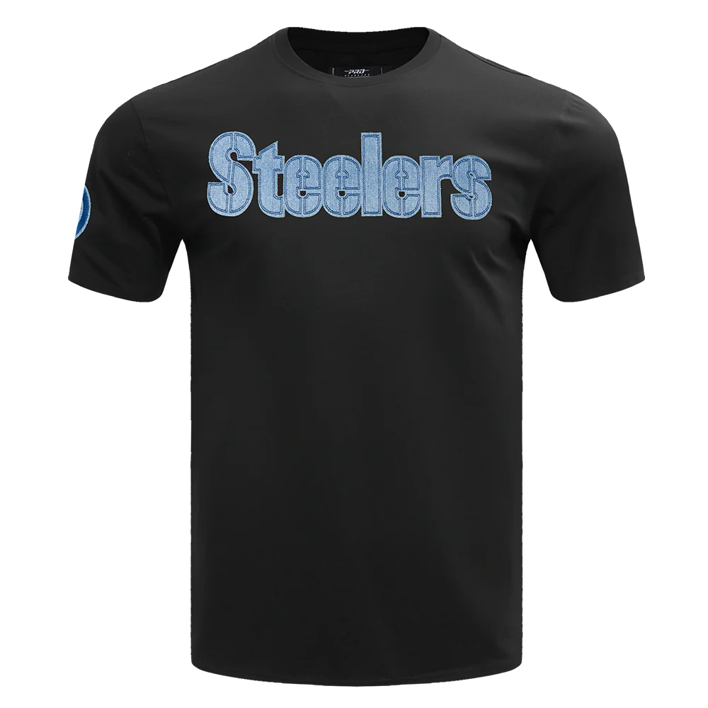NFL PITTSBURGH STEELERS VARSITY BLUES MEN'S TEE (BLACK) - Image 3