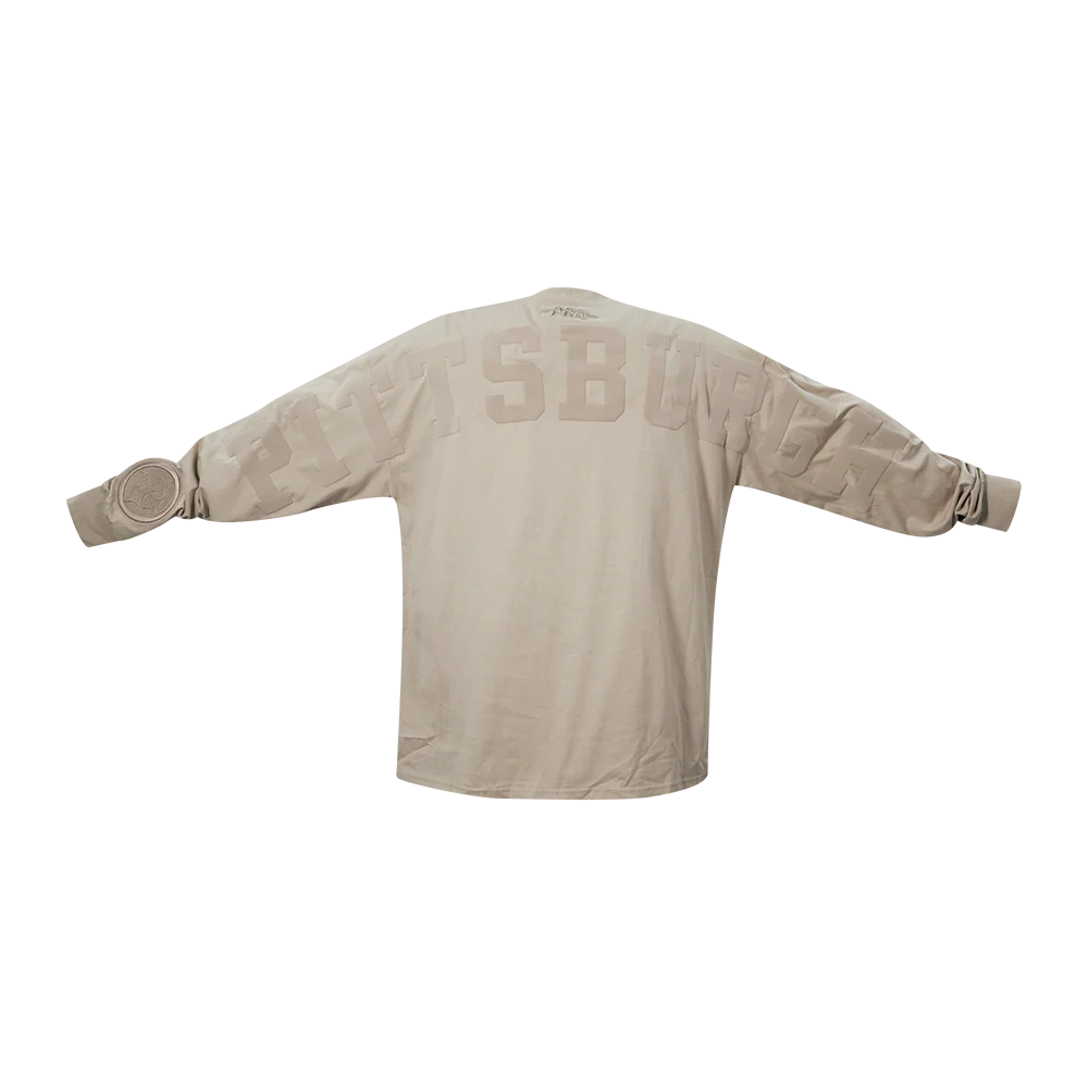 NFL PITTSBURGH STEELERS WINGSPAN MEN'S DROP SHOULDER LS TEE (TAUPE) - Image 7