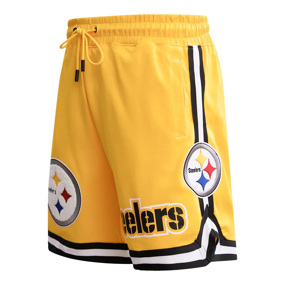 NFL PITTSBURGH STEELERS CLASSIC CHENILLE MEN'S DK SHORT (YELLOW/BLACK)