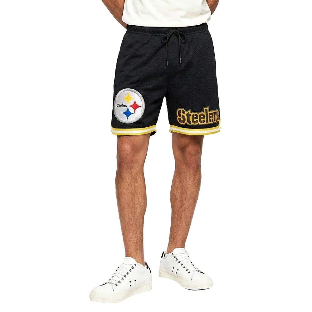NFL PITTSBURGH STEELERS MESH MEN'S SHORT (BLACK/YELLOW)