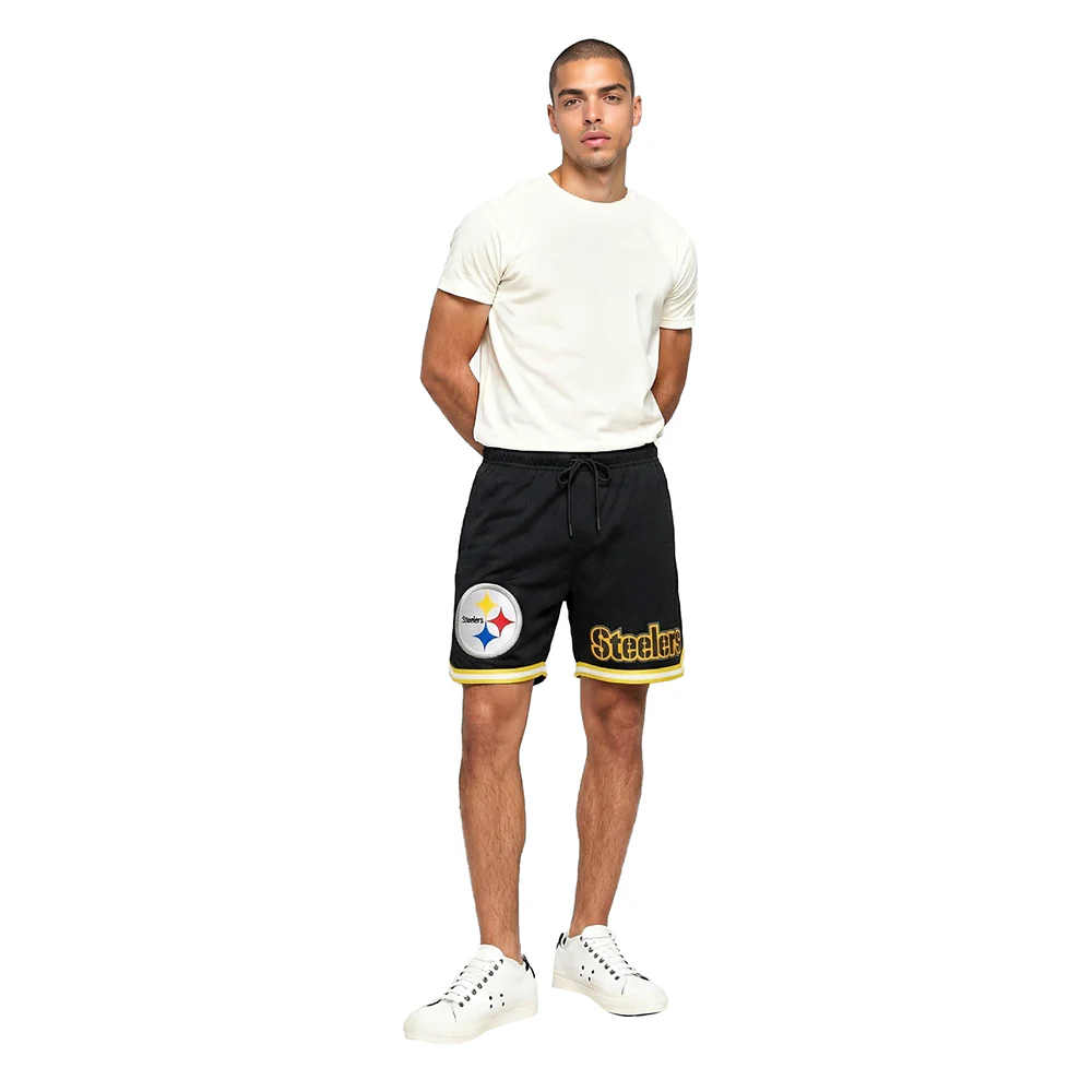 NFL PITTSBURGH STEELERS MESH MEN'S SHORT (BLACK/YELLOW) - Image 3