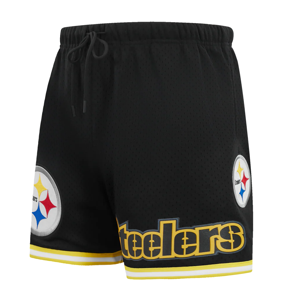 NFL PITTSBURGH STEELERS MESH MEN'S SHORT (BLACK/YELLOW) - Image 4