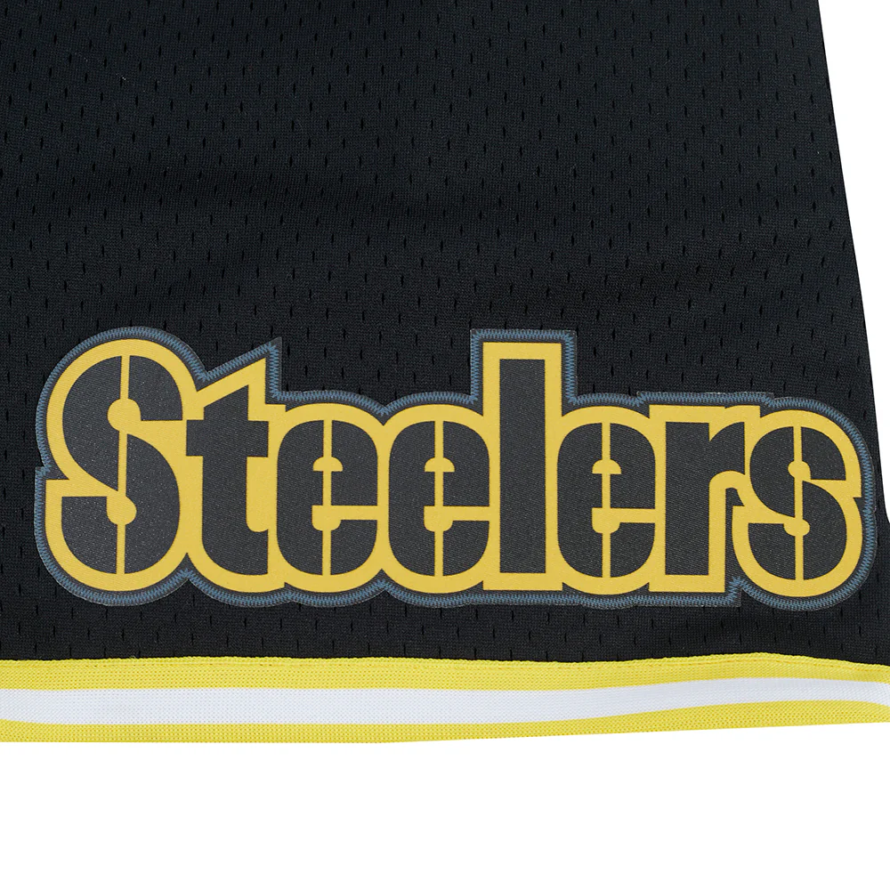 NFL PITTSBURGH STEELERS MESH MEN'S SHORT (BLACK/YELLOW) - Image 6