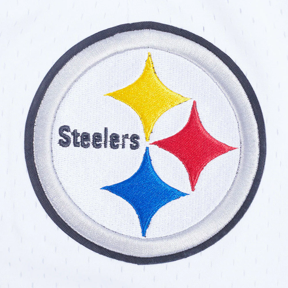 NFL PITTSBURGH STEELERS MESH MEN'S SHORT (WHITE/BLACK/WHITE) - Image 6