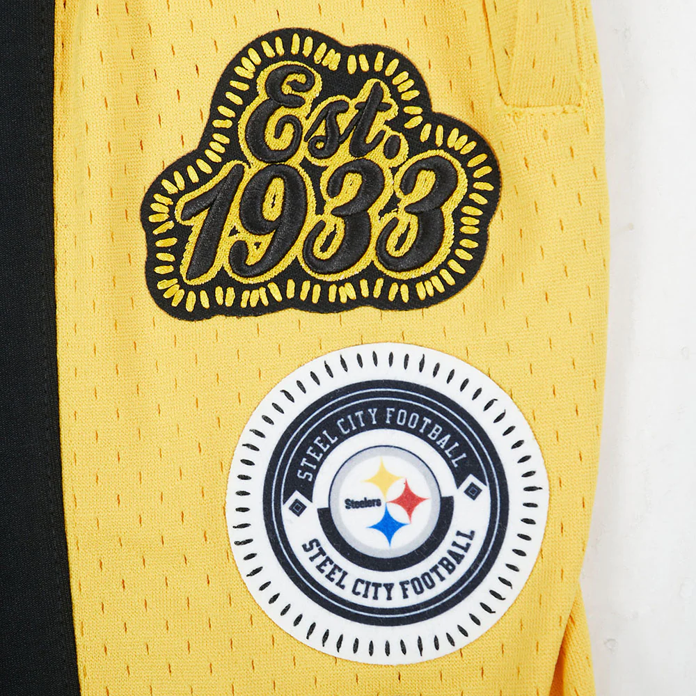 NFL PITTSBURGH STEELERS DIY PICK STITCH MEN'S DOUBLE KNIT 2.0 SHORT (BLACK/YELLOW) - Image 8