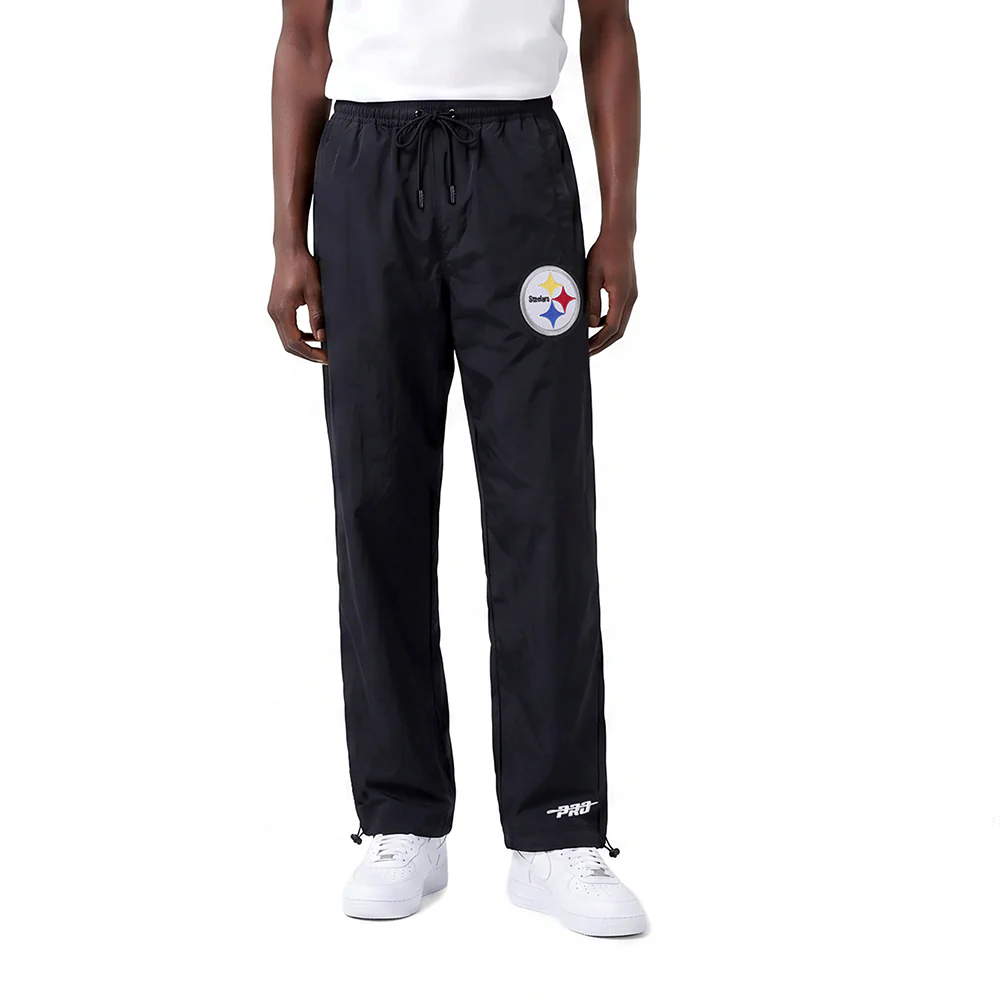 NFL PITTSBURGH STEELERS PRE GAME MEN'S NYLON PANT (BLACK) - Image 2