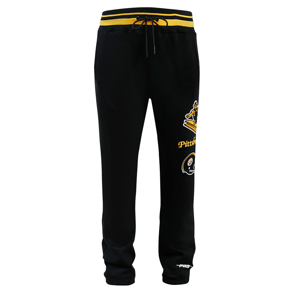 NFL PITTSBURGH STEELERS RETRO CLASSIC MEN'S SWEATPANT (BLACK/YELLOW) - Image 2