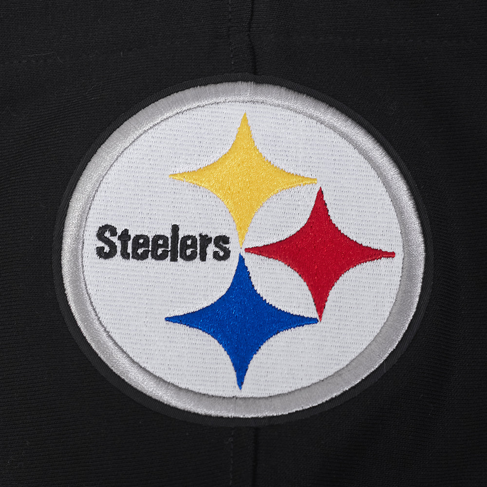 NFL PITTSBURGH STEELERS SCRIPT TAIL MEN'S RIB FLC PO HOODIE (BLACK/YELLOW) - Image 12