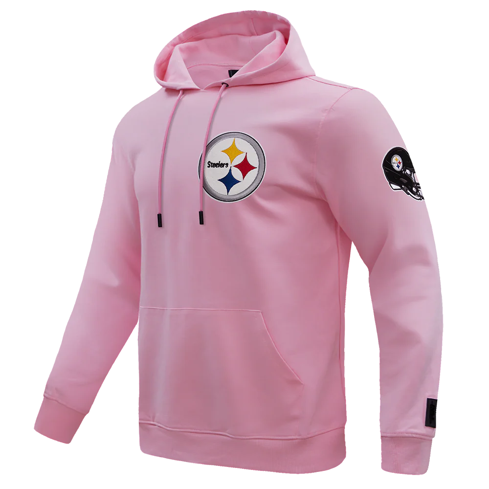 NFL PITTSBURGH STEELERS CLASSIC CHENILLE MEN'S PO HOODIE (PINK) - Image 2