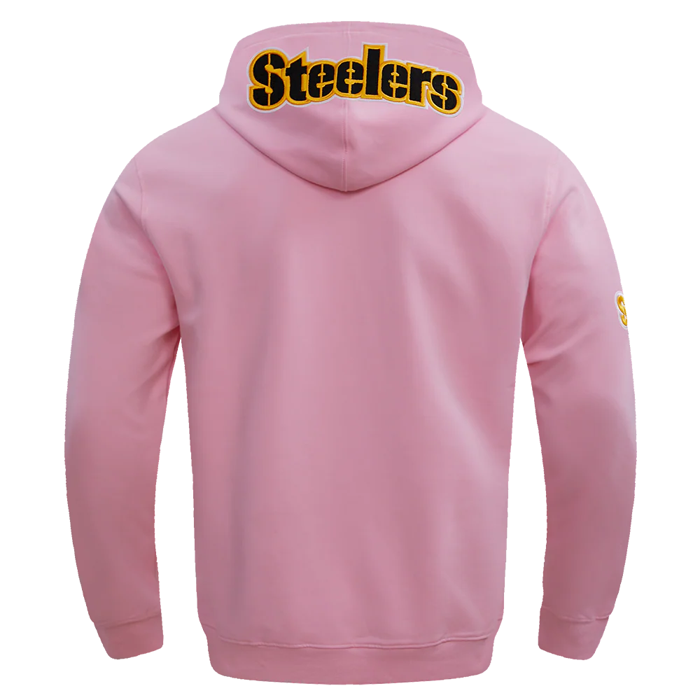 NFL PITTSBURGH STEELERS CLASSIC CHENILLE MEN'S PO HOODIE (PINK) - Image 4