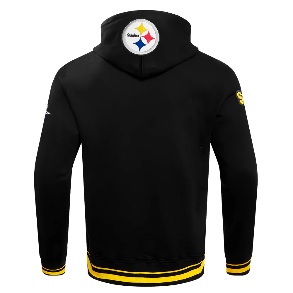NFL PITTSBURGH STEELERS MASHUP MEN'S RIB PULLOVER HOODIE (BLACK/YELLOW) - Image 4