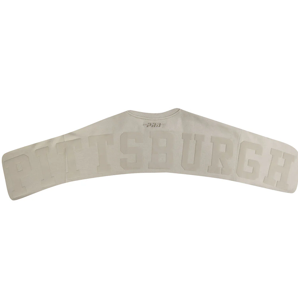 NFL PITTSBURGH STEELERS WINGSPAN MEN'S DROP SHOULDER FLEECE CREWNECK (TAUPE) - Image 12