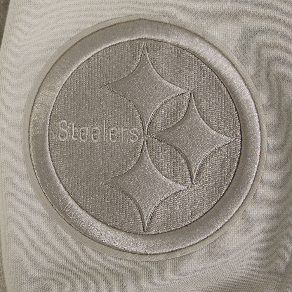NFL PITTSBURGH STEELERS WINGSPAN MEN'S DROP SHOULDER FLEECE CREWNECK (TAUPE) - Image 13