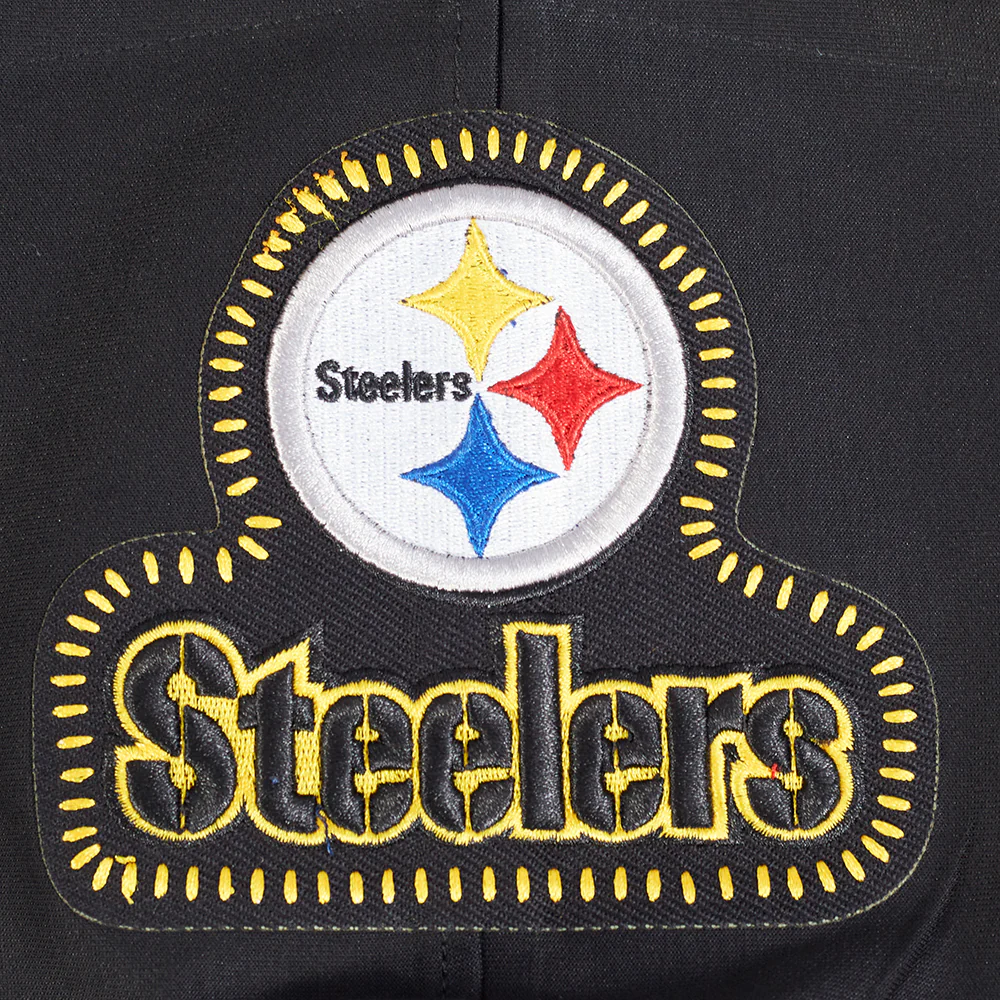 NFL PITTSBURGH STEELERS DIY PICK STITCH MEN'S DOUBLE KNIT PULLOVER HOODIE (BLACK) - Image 9