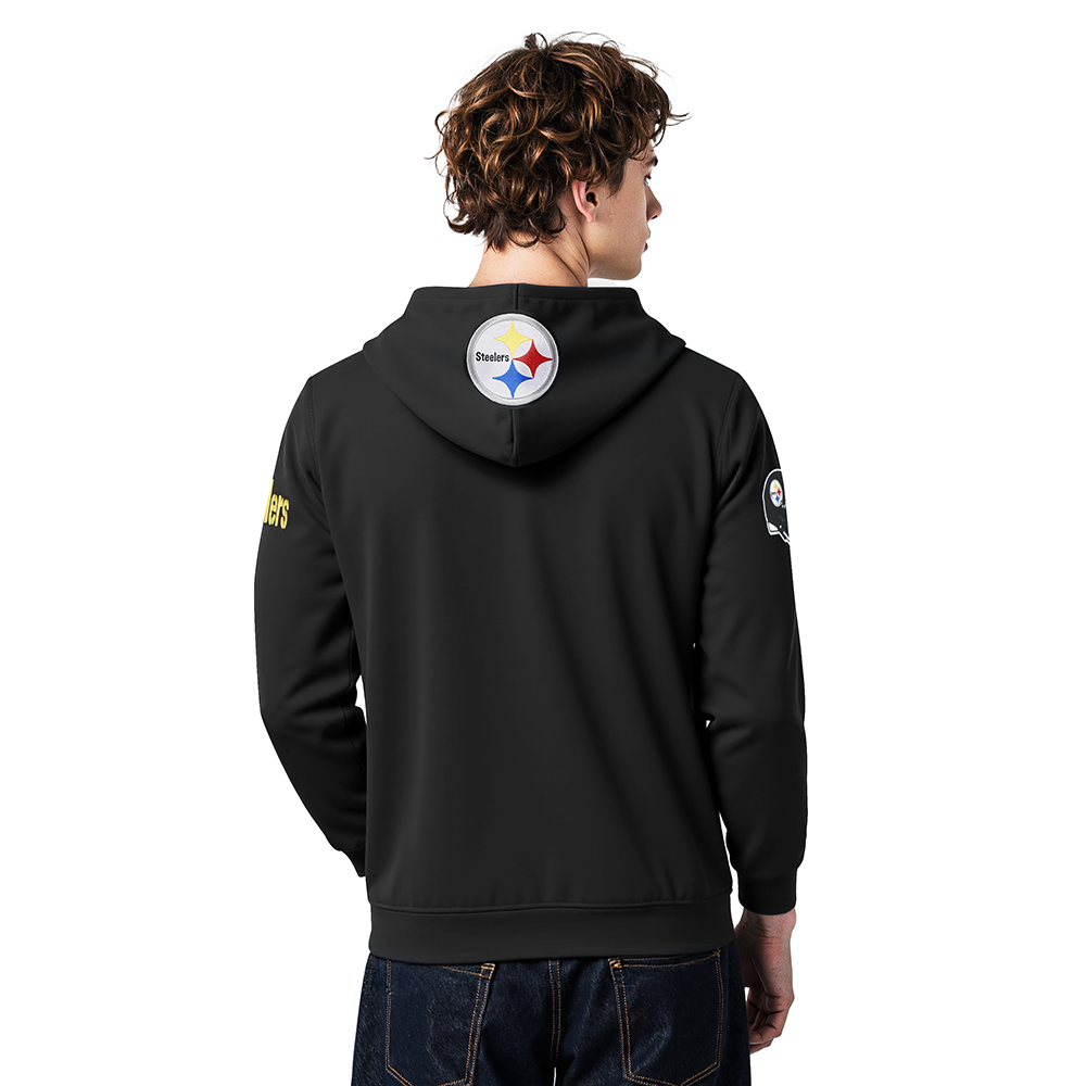 NFL PITTSBURGH STEELERS CITY ARCH MEN'S FLC PO HOODIE (BLACK) - Image 2