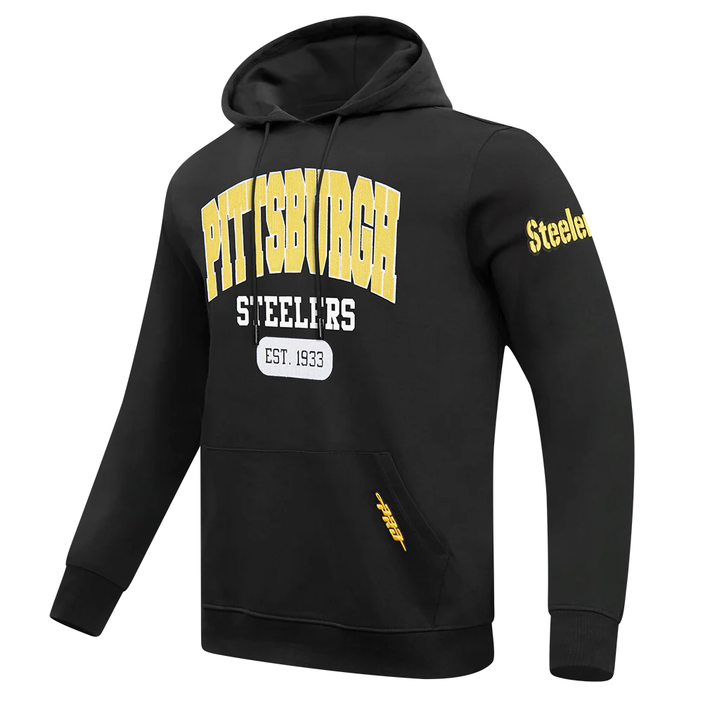 NFL PITTSBURGH STEELERS CITY ARCH MEN'S FLC PO HOODIE (BLACK) - Image 3