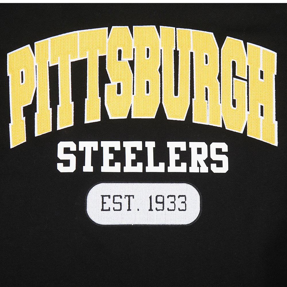 NFL PITTSBURGH STEELERS CITY ARCH MEN'S FLC PO HOODIE (BLACK) - Image 5