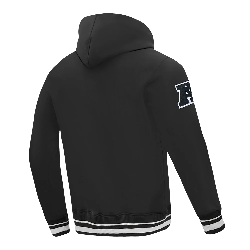 NFL PITTSBURGH STEELERS LETTERMAN MEN'S PULL OVER HOODIE (BLACK) - Image 4