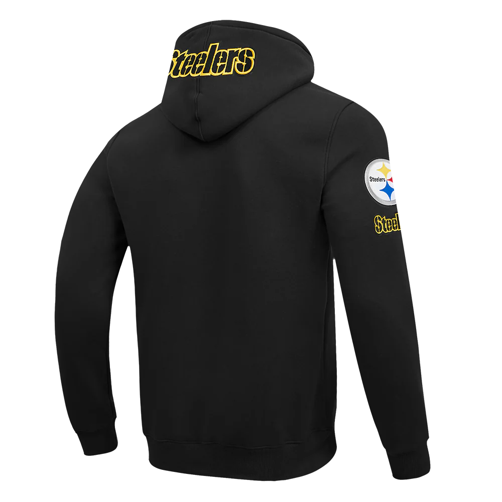 NFL PITTSBURGH STEELERS T.J. WATT #90 CLASSIC PNN MEN'S DK PO HOODIE (BLACK) - Image 4