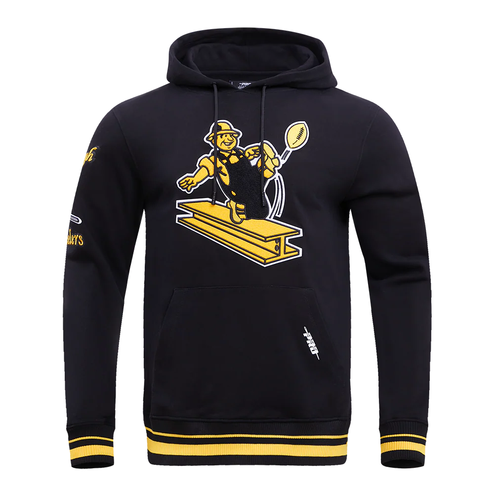 NFL PITTSBURGH STEELERS RETRO CLASSIC MEN'S HOODIE (BLACK/YELLOW)