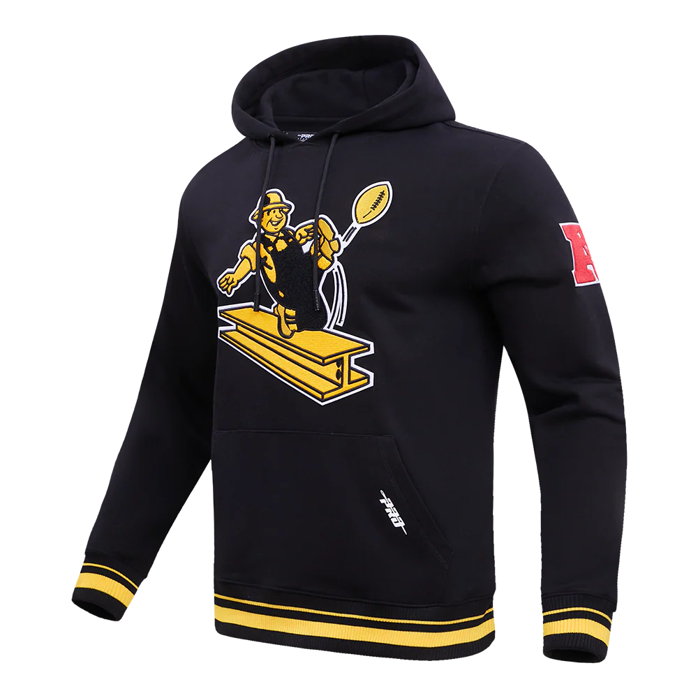 NFL PITTSBURGH STEELERS RETRO CLASSIC MEN'S HOODIE (BLACK/YELLOW) - Image 2