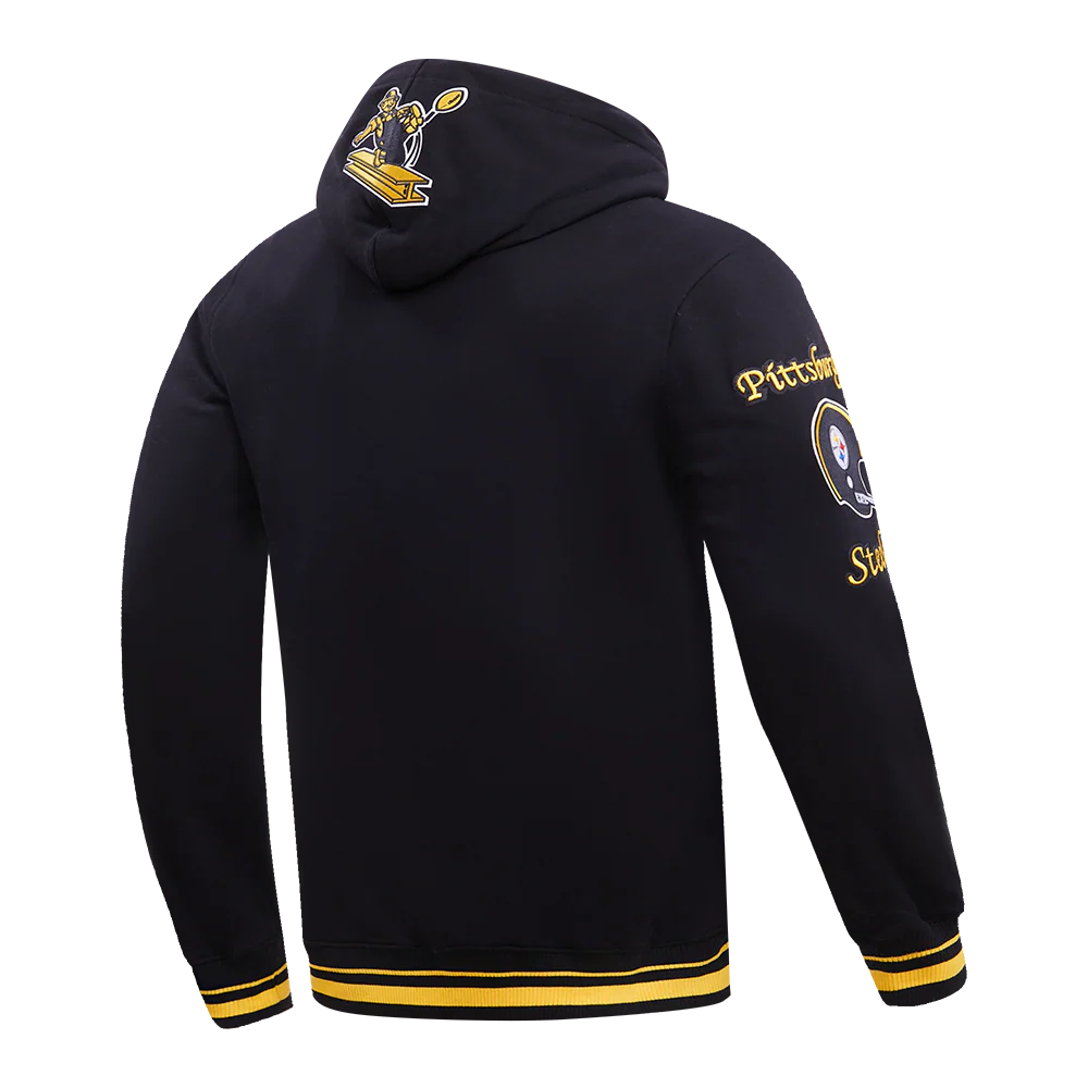 NFL PITTSBURGH STEELERS RETRO CLASSIC MEN'S HOODIE (BLACK/YELLOW) - Image 4