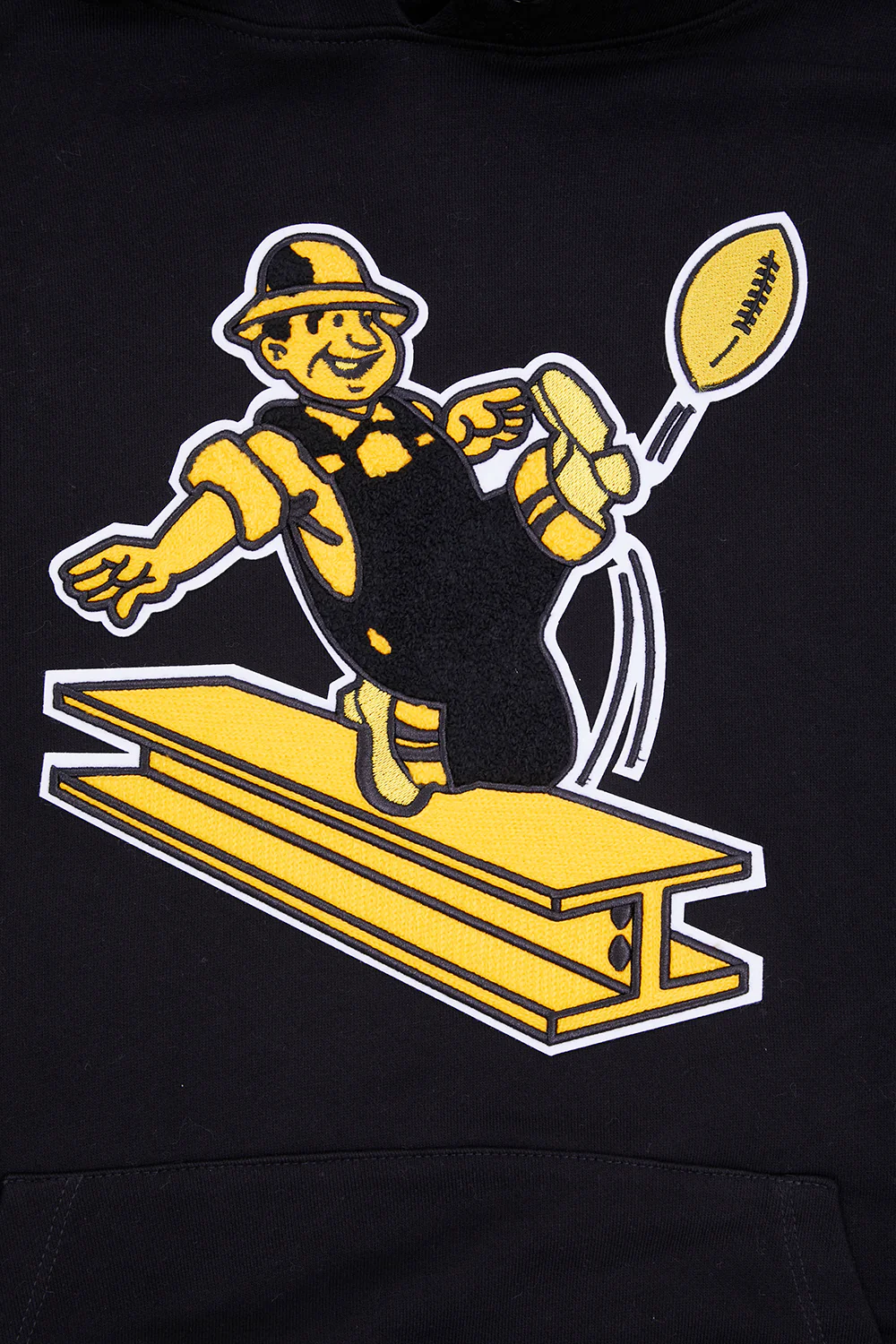 NFL PITTSBURGH STEELERS RETRO CLASSIC MEN'S HOODIE (BLACK/YELLOW) - Image 5