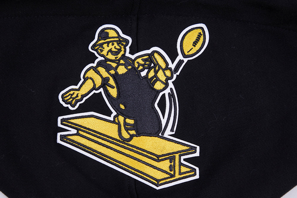 NFL PITTSBURGH STEELERS RETRO CLASSIC MEN'S HOODIE (BLACK/YELLOW) - Image 8