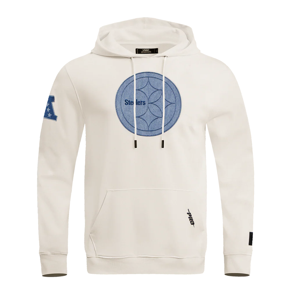 NFL PITTSBURGH STEELERS VARSITY BLUES MEN'S PULLOVER HOODIE (LINEN)