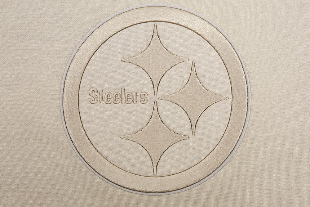 NFL PITTSBURGH STEELERS NEUTRAL DROP SHOULDER FLEECE CREWNECK (TAUPE) - Image 5