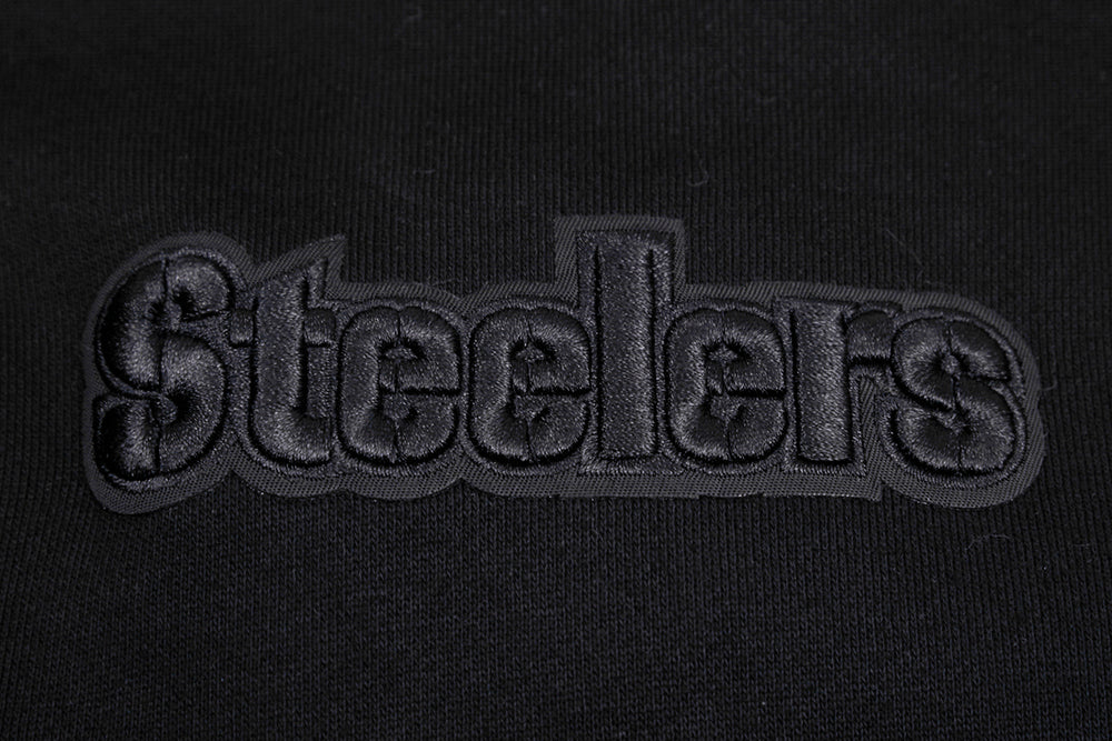 NFL PITTSBURGH STEELERS NEUTRAL DROP SHOULDER MEN'S PULLOVER HOODIE (BLACK) - Image 12