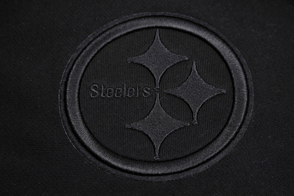 NFL PITTSBURGH STEELERS NEUTRAL DROP SHOULDER MEN'S PULLOVER HOODIE (BLACK) - Image 13