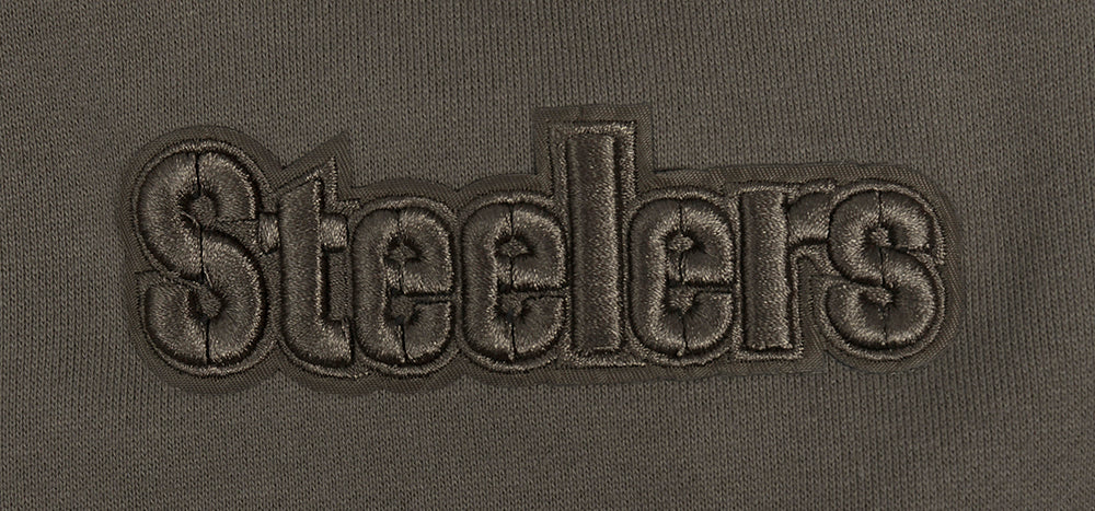 NFL PITTSBURGH STEELERS NEUTRAL DROP SHOULDER MEN'S PULLOVER HOODIE (DARK TAUPE) - Image 6