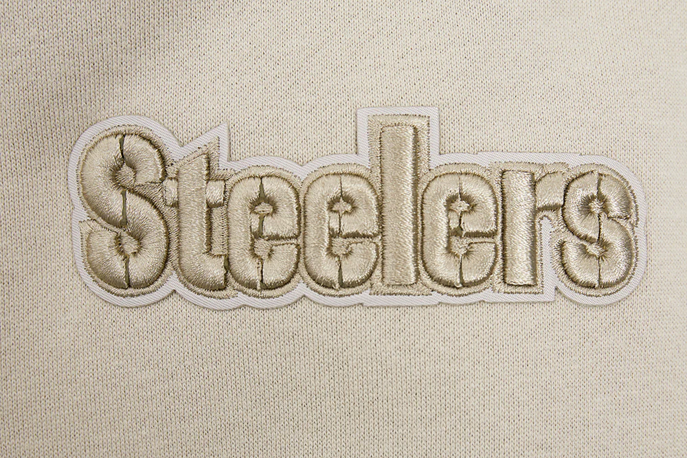 NFL PITTSBURGH STEELERS NEUTRAL DROP SHOULDER FLEECE PULLOVER HOODIE (TAUPE) - Image 6