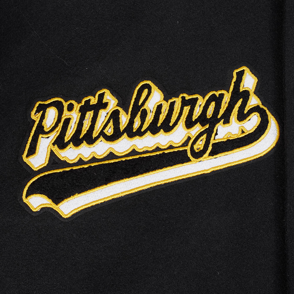 NFL PITTSBURGH STEELERS SCRIPT TAIL MEN'S RIB WOOL VARSITY (BLACK/YELLOW) - Image 11
