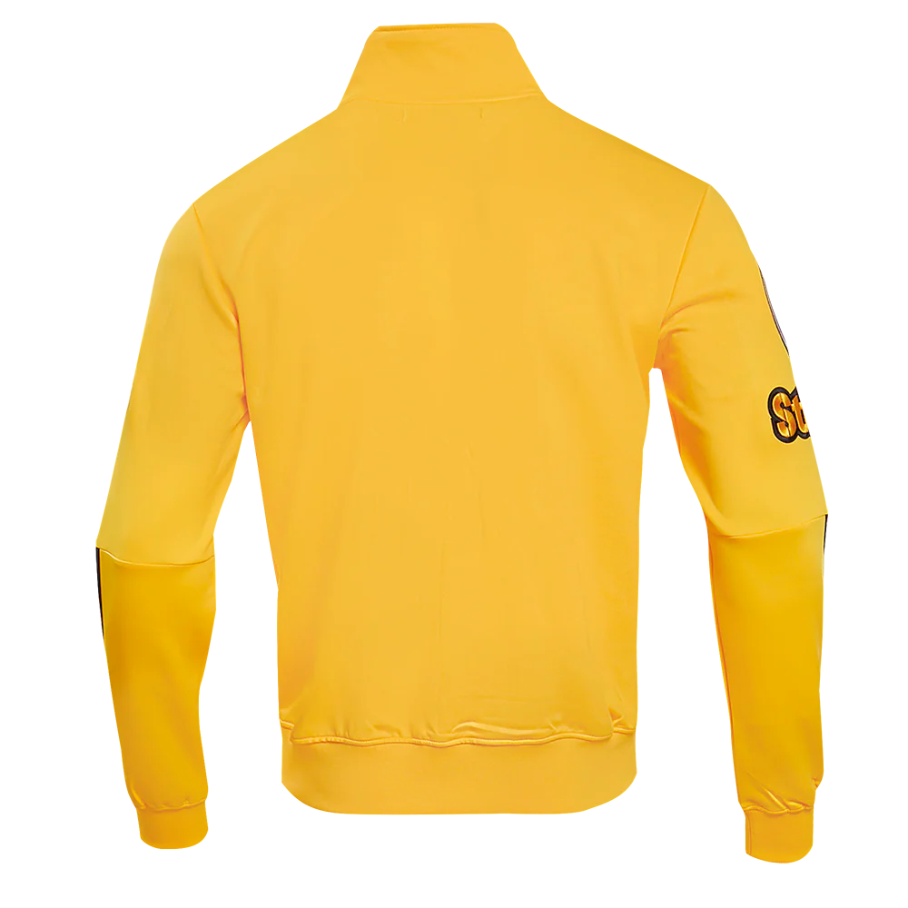 NFL PITTSBURGH STEELERS CLASSIC MEN'S DOUBLE KNIT TRACK JACKET (YELLOW/BLACK) - Image 3