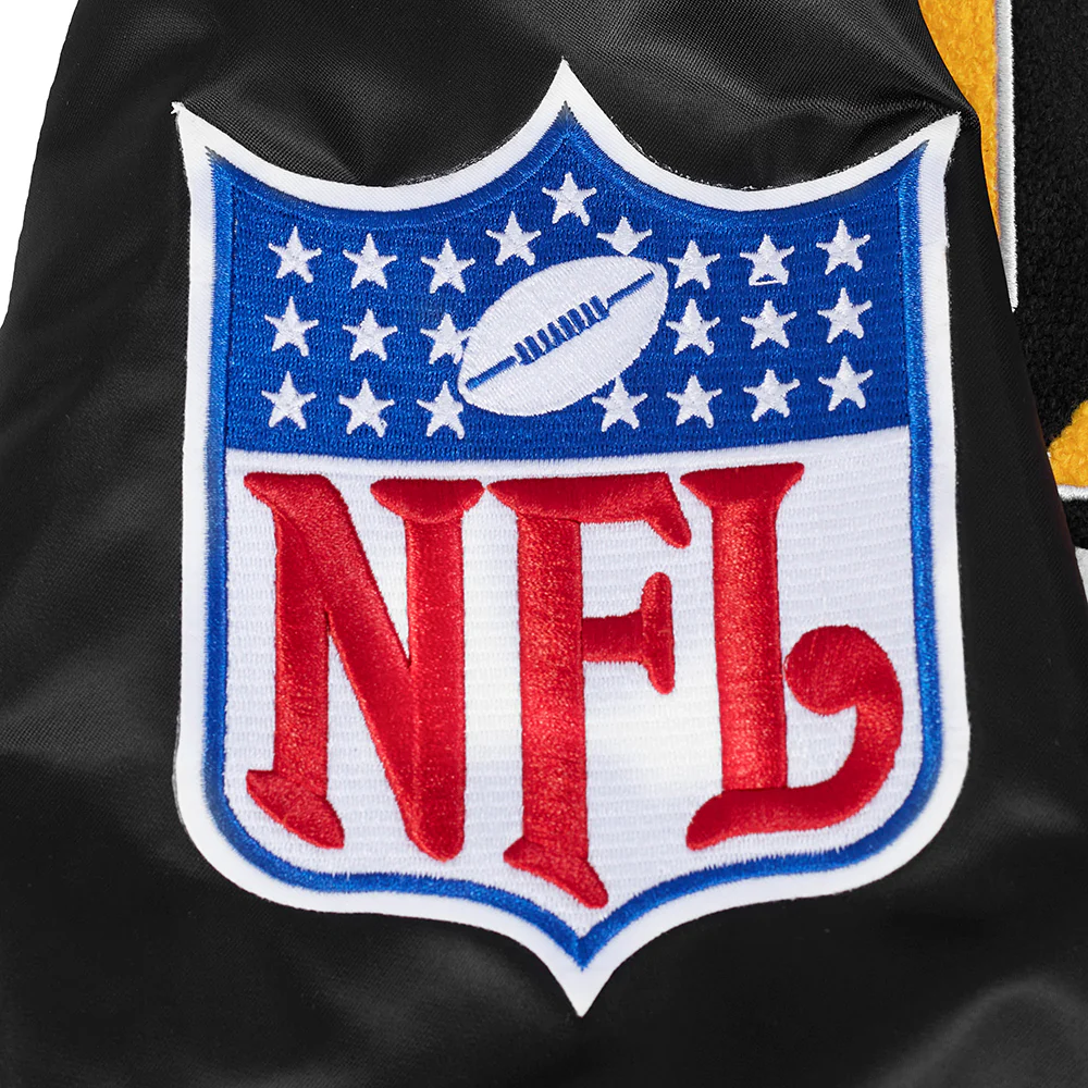 NFL PITTSBURGH STEELERS BEST OF MEN'S RIB SATIN JACKET (BLACK/YELLOW) - Image 10