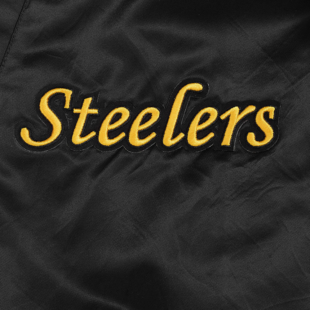 NFL PITTSBURGH STEELERS BEST OF MEN'S RIB SATIN JACKET (BLACK/YELLOW) - Image 12