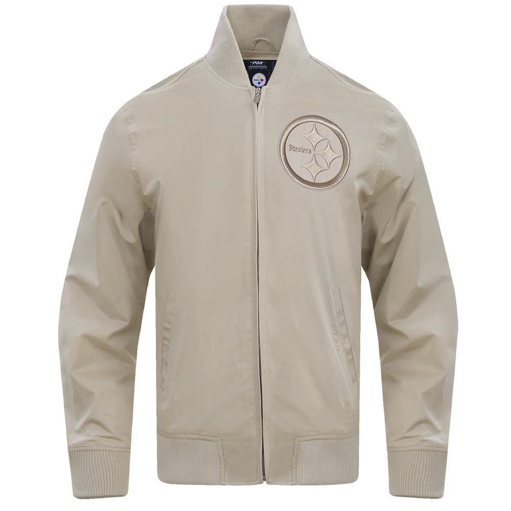 NFL PITTSBURGH STEELERS NEUTRAL MEN'S TWILL JACKET (TAUPE)