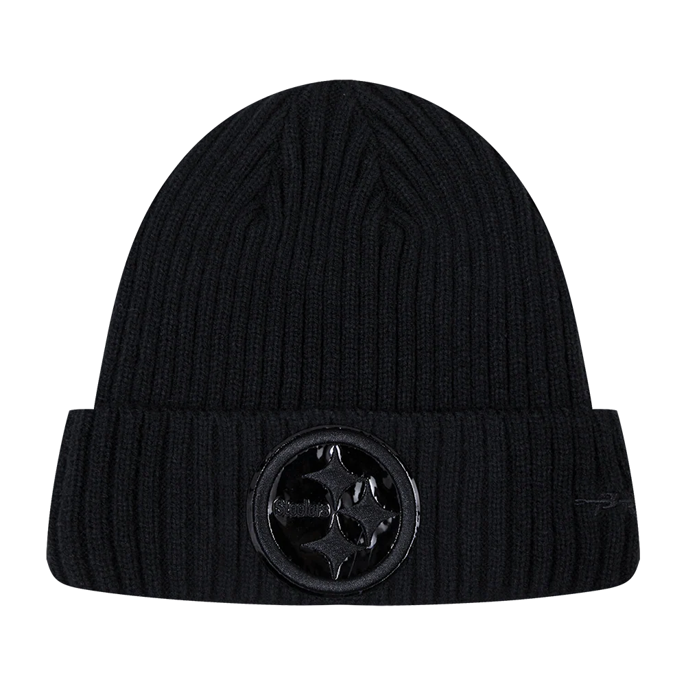 NFL PITTSBURGH STEELERS UNISEX CLASSIC 3BK BEANIE (TRIPLE BLACK)