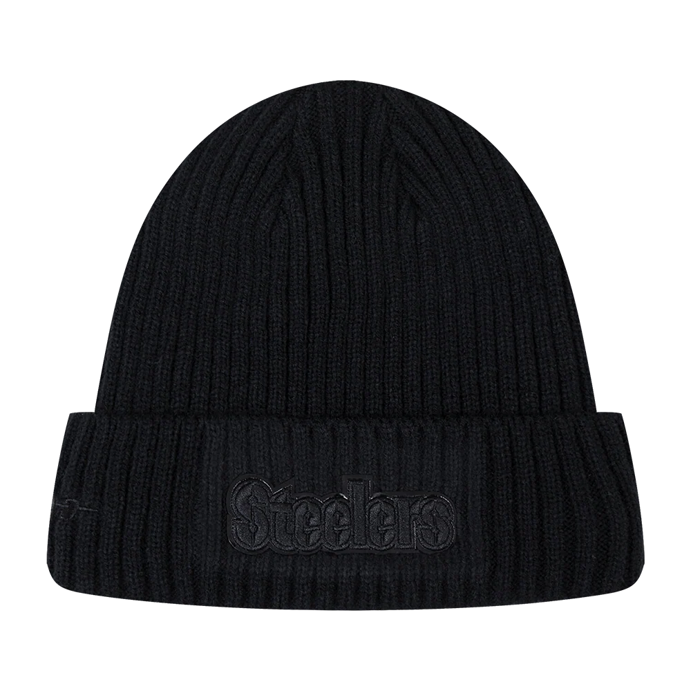 NFL PITTSBURGH STEELERS UNISEX CLASSIC 3BK BEANIE (TRIPLE BLACK) - Image 2